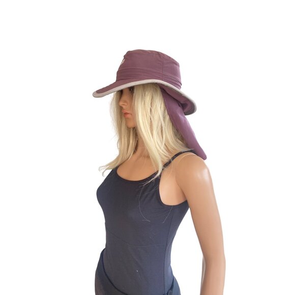 Coolibar UV 50+ Sun Protection Convertible Boating Hat KIDS Girls S/M Purple - Picture 5 of 9